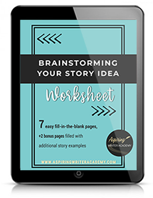 "Brainstorming Your Story Idea Worksheet" 7 easy fill-in-the-blank pages, + 2 bonus pages filled with additional story examples.