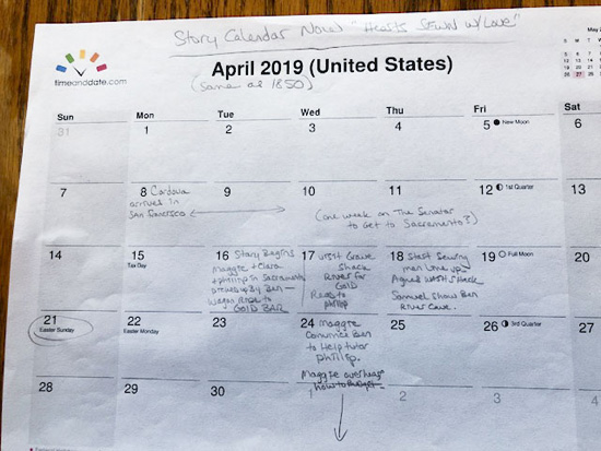 Have you ever read a story where the timeline didn’t make sense? When writing a fictional story, using a ‘story calendar’ will help you keep track of time between each of your scenes to avoid confusion and keep your story believable and accurate. You can either hand-sketch a calendar, download a free online calendar, or buy a day planner like you would use to keep track of your own life. Except, you would be using it to track the characters and events in your story.