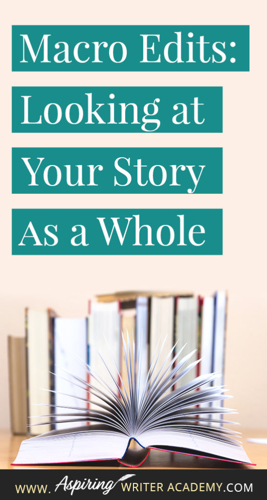 After you have finished writing the first full draft of your novel, you may want to set it aside for a few weeks before going straight into edits to give your brain time to refresh. Giving yourself time to distance from the story allows you to come back to it with a different perspective. This is exactly what you will need for the first round of revision—macro edits. #Writing #writingfiction #WritingTips #Writer #WritersLife #WritingAdvice #writingtip #writingtips #GetPublished