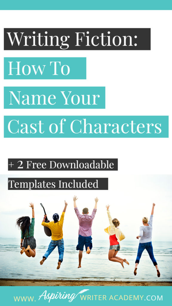 Choosing names for the characters in your fictional story can be done at random, like drawing names out of a hat, or purposely planned out to add greater depth and meaning to the tale you desire to tell. Whichever method you choose, you may want to consider using our top 5 suggestions for Fiction Writing: How to Name Your Cast of Characters to make each name recognizable, distinguished, and easy to remember for both you and your readers.