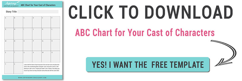 ABC Chart For Your Cast of Characters Free Downloadable Template