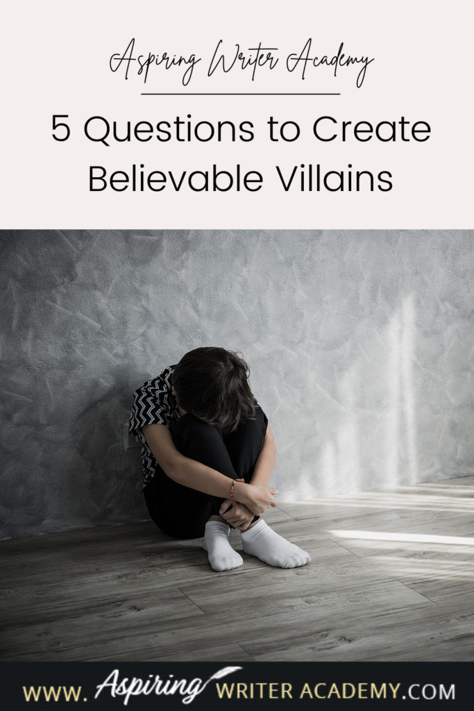 What is the difference between an antagonist and a villain? What motivates a villain to do heartless, hurtful, vindictive, terrible things? How can you bring the villain in your fictional story to life for your reader in an identifiable, believable, understandable way? In our post, 5 Questions to Create Believable Villains, we explore the first questions you should ask when you start to brainstorm this type of character for your story.