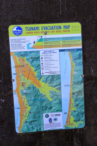 Tsunami Evacuation Map Cannon Beach Oregon