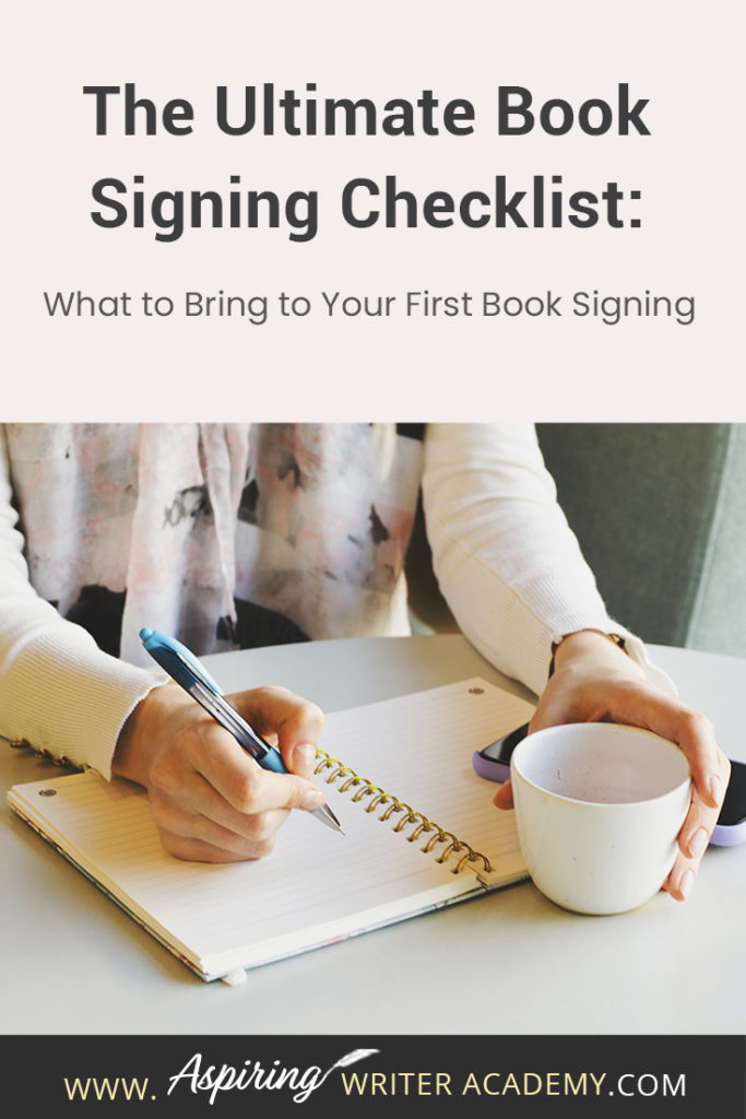 Book signings can help promote books and generate more sales, but have you ever wondered what an author should bring to such an event to make it as easy, efficient, enjoyable, and engaging as it can possibly be? As a multi-published author of both traditionally published and self-published books, I have attended numerous book signing events and hope The Ultimate Book Signing Checklist: What to Bring to Your First Book Signing helps you prepare for a successful book signing event of your own.