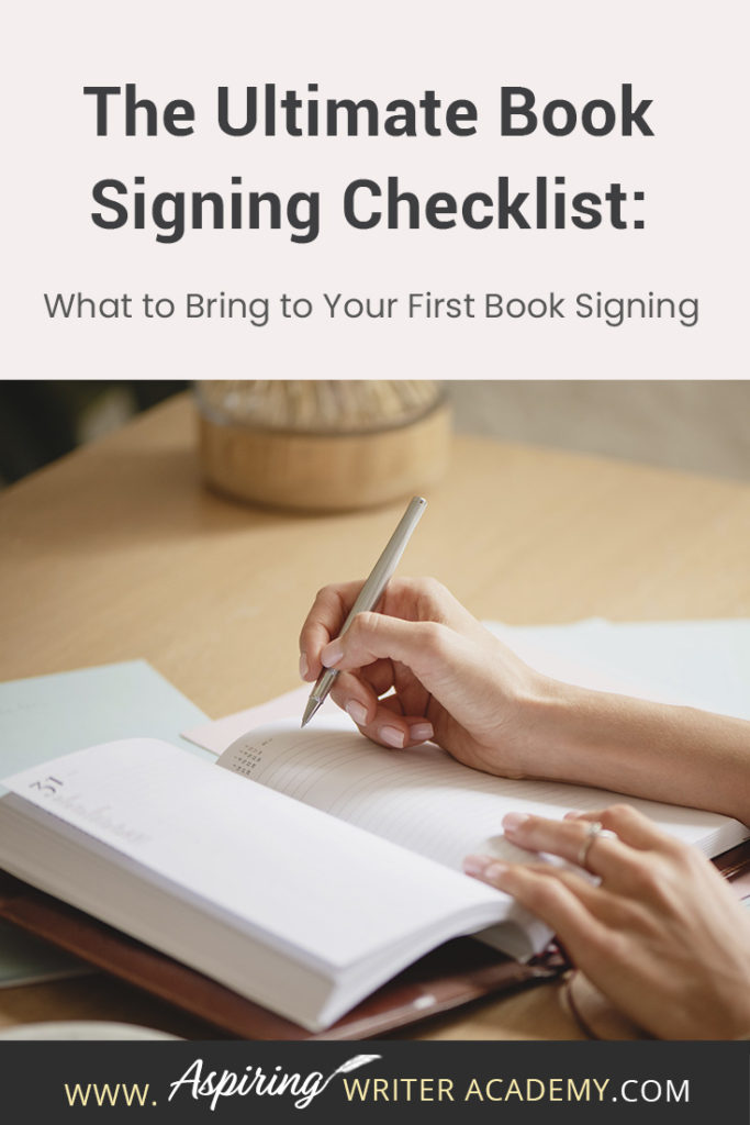 Book signings can help promote books and generate more sales, but have you ever wondered what an author should bring to such an event to make it as easy, efficient, enjoyable, and engaging as it can possibly be? As a multi-published author of both traditionally published and self-published books, I have attended numerous book signing events and hope The Ultimate Book Signing Checklist: What to Bring to Your First Book Signing helps you prepare for a successful book signing event of your own.