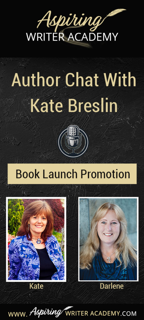 Kate Breslin, an award-winning author of Christian historical fiction, discusses her strategy for book launch promotion and offers several ideas to help aspiring writers build their own group of influencers (or Street Team). Also learn tips for networking, creating promotional materials, and lining up book signing events in this fun, interactive interview conducted by Darlene Panzera.