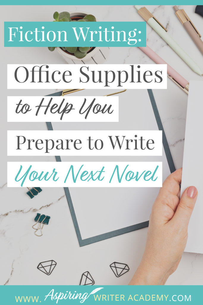 Are you new to Fiction Writing? Have you wondered which office supplies might be helpful when preparing to write your first novel? Or are you a published author preparing to write your next book? In our post, Fiction Writing: Office Supplies to Help You Prepare to Write Your Next Novel, we give you a handy checklist of supplies for writing, plotting, setting up your office, and for creating a Story Binder that keeps all your templates and brainstorming ideas in one place.