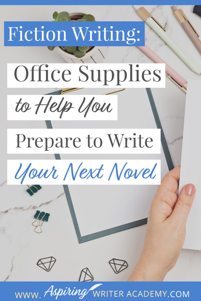 Are you new to Fiction Writing? Have you wondered which office supplies might be helpful when preparing to write your first novel? Or are you a published author preparing to write your next book? In our post, Fiction Writing: Office Supplies to Help You Prepare to Write Your Next Novel, we give you a handy checklist of supplies for writing, plotting, setting up your office, and for creating a Story Binder that keeps all your templates and brainstorming ideas in one place.