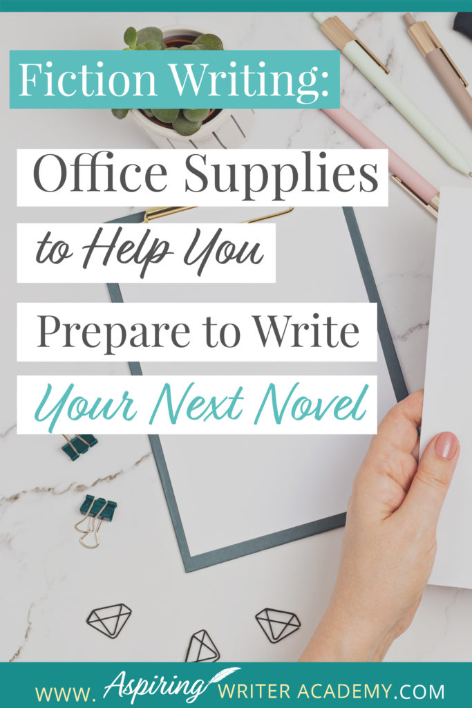 Are you new to Fiction Writing? Have you wondered which office supplies might be helpful when preparing to write your first novel? Or are you a published author preparing to write your next book? In our post, Fiction Writing: Office Supplies to Help You Prepare to Write Your Next Novel, we give you a handy checklist of supplies for writing, plotting, setting up your office, and for creating a Story Binder that keeps all your templates and brainstorming ideas in one place.