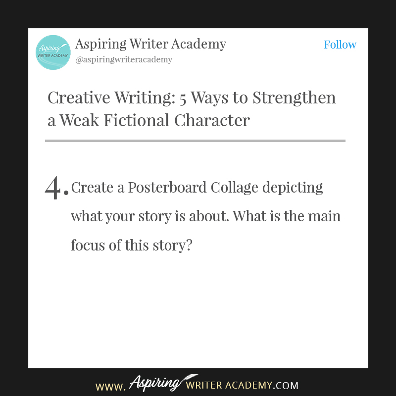Do you have trouble writing strong fictional characters? Perhaps you have been told that your protagonist or antagonist or a sub-character is weak, that they need more motivation. Perhaps the character doesn’t have a strong enough story goal, or enough personality or maybe the character isn’t actively driving the story forward. How can you “fix” a weak character and make him worthy? Follow along as we discuss, Creative Writing: 5 Ways to Strengthen a Weak Fictional Character in the post below.