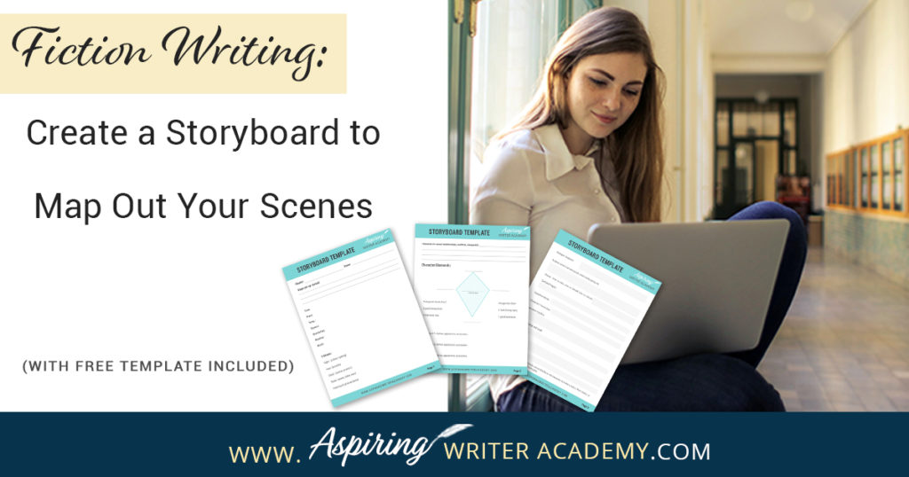 What is the first step to writing a scene? While some writers just wait to see what comes to mind, it is helpful for most writers to have a plan. Figuring out the scene details and objectives on a “Storyboard” beforehand allows you to write your scenes with ease. If you are unsure how to craft a vibrant, compelling, purpose-filled scene, follow along as we help you with the framework in our post, Fiction Writing: Create a Storyboard to Map Out Your Scenes, with our Free Template.