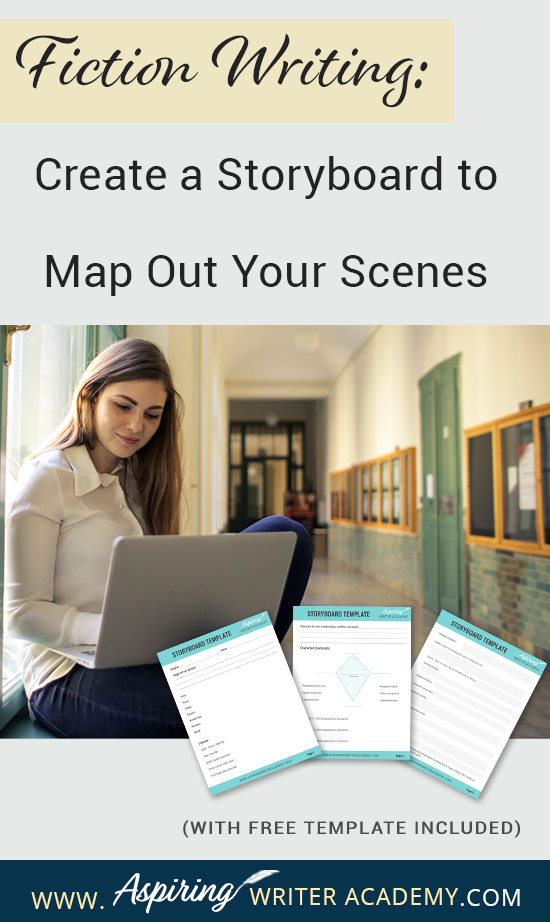 What is the first step to writing a scene? While some writers just wait to see what comes to mind, it is helpful for most writers to have a plan. Figuring out the scene details and objectives on a “Storyboard” beforehand allows you to write your scenes with ease. If you are unsure how to craft a vibrant, compelling, purpose-filled scene, follow along as we help you with the framework in our post, Fiction Writing: Create a Storyboard to Map Out Your Scenes, with our Free Template.