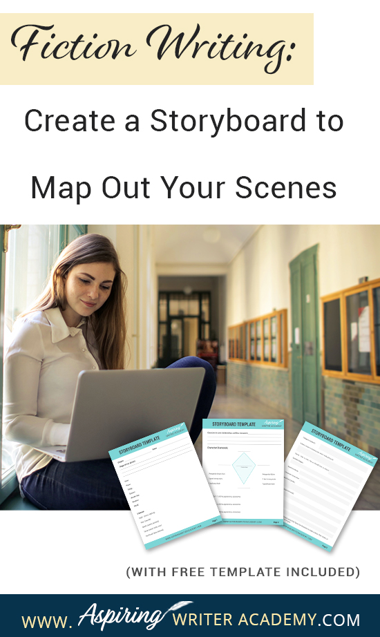 What is the first step to writing a scene? While some writers just wait to see what comes to mind, it is helpful for most writers to have a plan. Figuring out the scene details and objectives on a “Storyboard” beforehand allows you to write your scenes with ease. If you are unsure how to craft a vibrant, compelling, purpose-filled scene, follow along as we help you with the framework in our post, Fiction Writing: Create a Storyboard to Map Out Your Scenes, with our Free Template.