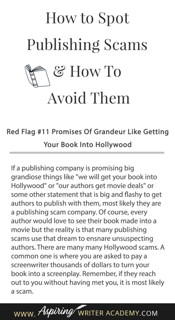 Learning how to navigate the publishing world is hard enough. Then there are the vanity press businesses that pose as publishers, predatory publishing companies, fake literary agents, and other publishing scams running rampant across the internet. Our post, How to Spot Publishing Scams & How To Avoid Them, shows some of the red flags to look out for and ways to avoid falling into the traps these scammers set to ensnare new authors.