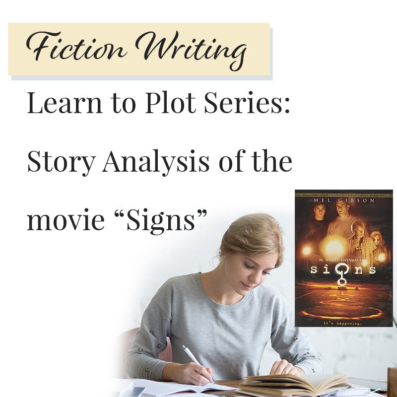 The best way to learn story structure is to analyze good stories. Can you readily identify each plot point in every movie you see or book you read? Or do terms like ‘inciting incident,’ ‘midpoint reversal,’ and ‘black moment’ leave you confused? In our Learn to Plot Fiction Writing Series: Story Analysis of the movie “Signs” we will show you how to recognize each element and provide you with a Free Plot Template so you can draft satisfying, high-quality stories of your own.