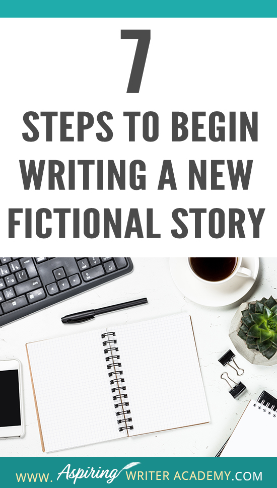 Are you interested in writing a fictional story but do not know where to begin? Do you start with characters, setting, research, or a plot? How do you create deadlines or calculate wordcount? How do you break an idea down into chapters and scenes? How do you set up a working manuscript? Do you wish you could see how a published author prepares to write a new book? Follow along as we discuss the 7 Steps to Begin Writing a New Fictional Story so you can start writing your own story with ease.