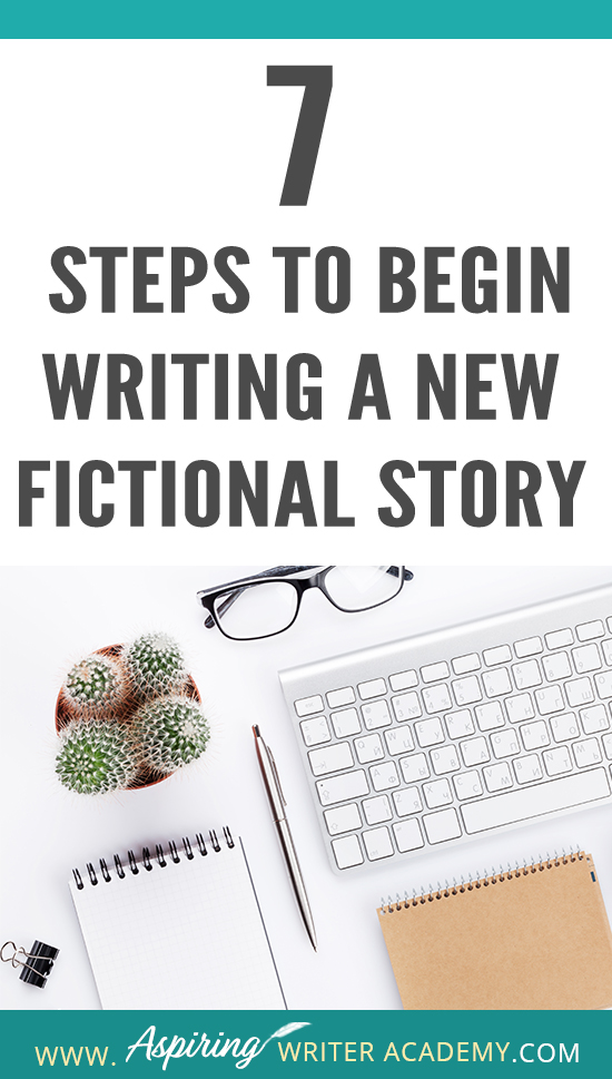 Are you interested in writing a fictional story but do not know where to begin? Do you start with characters, setting, research, or a plot? How do you create deadlines or calculate wordcount? How do you break an idea down into chapters and scenes? How do you set up a working manuscript? Do you wish you could see how a published author prepares to write a new book? Follow along as we discuss the 7 Steps to Begin Writing a New Fictional Story so you can start writing your own story with ease.