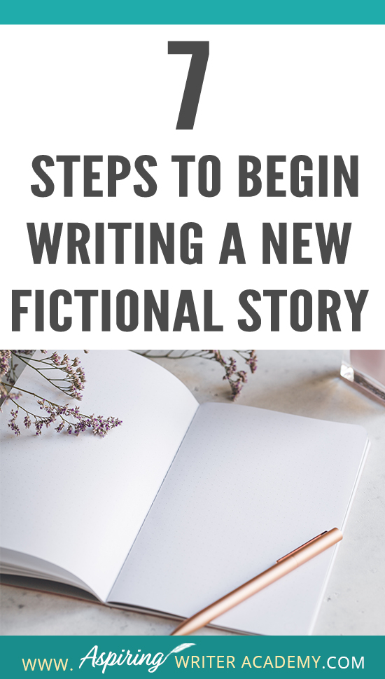 Are you interested in writing a fictional story but do not know where to begin? Do you start with characters, setting, research, or a plot? How do you create deadlines or calculate wordcount? How do you break an idea down into chapters and scenes? How do you set up a working manuscript? Do you wish you could see how a published author prepares to write a new book? Follow along as we discuss the 7 Steps to Begin Writing a New Fictional Story so you can start writing your own story with ease.