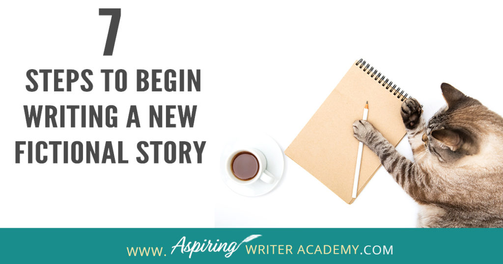 Are you interested in writing a fictional story but do not know where to begin? Do you start with characters, setting, research, or a plot? How do you create deadlines or calculate wordcount? How do you break an idea down into chapters and scenes? How do you set up a working manuscript? Do you wish you could see how a published author prepares to write a new book? Follow along as we discuss the 7 Steps to Begin Writing a New Fictional Story so you can start writing your own story with ease.