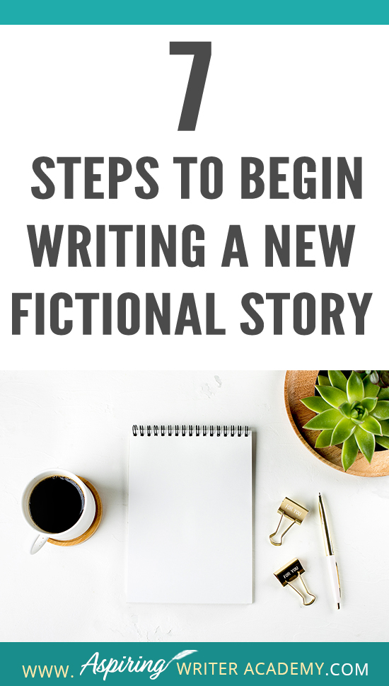 Are you interested in writing a fictional story but do not know where to begin? Do you start with characters, setting, research, or a plot? How do you create deadlines or calculate wordcount? How do you break an idea down into chapters and scenes? How do you set up a working manuscript? Do you wish you could see how a published author prepares to write a new book? Follow along as we discuss the 7 Steps to Begin Writing a New Fictional Story so you can start writing your own story with ease.