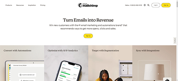 Mailchimp is a great option for beginners. We used Mailchimp on our sites for years and still use it for some websites, especially if they are geared toward eCommerce. Mailchimp is super easy to use. But one of the best selling points of Mailchimp is that it is absolutely free to get started. It is free up to up to 500 contacts making it an awesome email marketing platform for beginners just starting out.