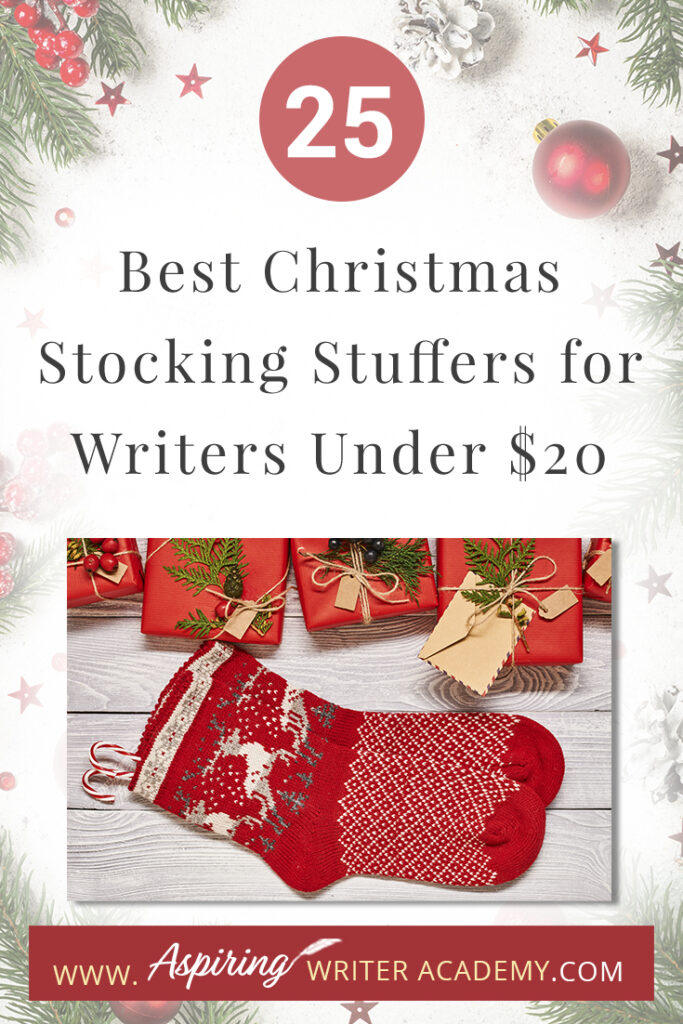 Are you struggling to find fun Christmas stocking stuffers for the writer in your life? If you need ideas and inspiration for gifts while sticking to a budget, you are in luck! We have gathered a list of the 25 Best Christmas Stocking Stuffers for Writers Under $20. We hope that this list can help you get ahead of the holiday season and help you find unique and creative stocking stuffers that a writer, editor, or critique partner will absolutely love.