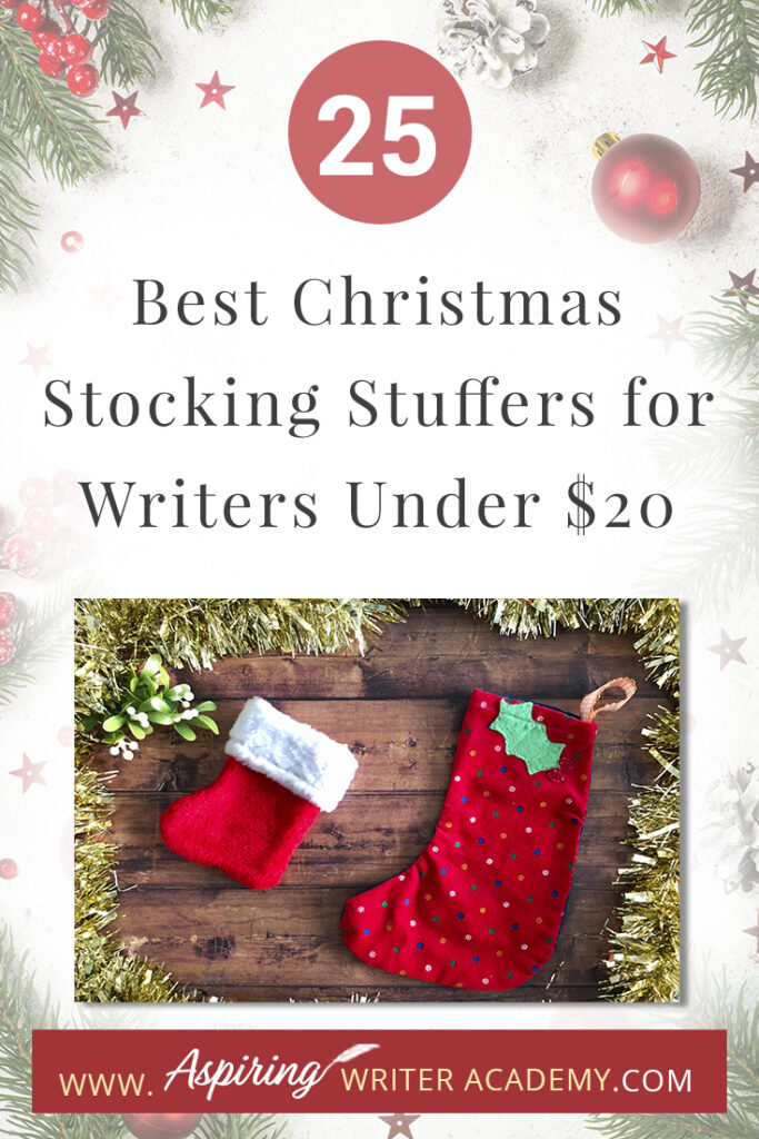 Are you struggling to find fun Christmas stocking stuffers for the writer in your life? If you need ideas and inspiration for gifts while sticking to a budget, you are in luck! We have gathered a list of the 25 Best Christmas Stocking Stuffers for Writers Under $20. We hope that this list can help you get ahead of the holiday season and help you find unique and creative stocking stuffers that a writer, editor, or critique partner will absolutely love.