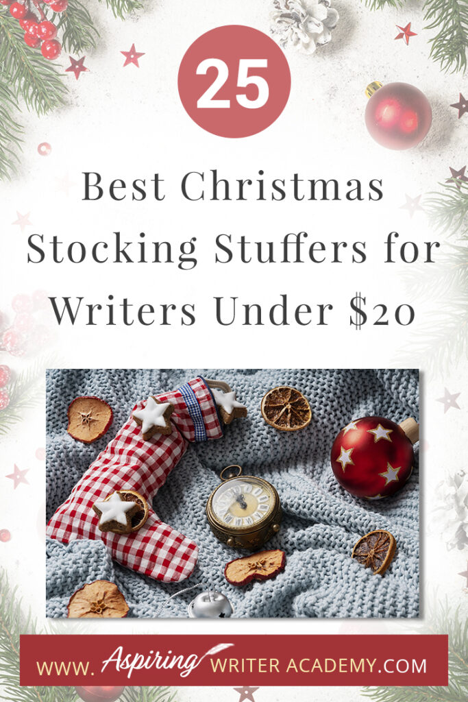 Are you struggling to find fun Christmas stocking stuffers for the writer in your life? If you need ideas and inspiration for gifts while sticking to a budget, you are in luck! We have gathered a list of the 25 Best Christmas Stocking Stuffers for Writers Under $20. We hope that this list can help you get ahead of the holiday season and help you find unique and creative stocking stuffers that a writer, editor, or critique partner will absolutely love.