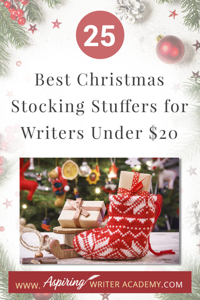 Are you struggling to find fun Christmas stocking stuffers for the writer in your life? If you need ideas and inspiration for gifts while sticking to a budget, you are in luck! We have gathered a list of the 25 Best Christmas Stocking Stuffers for Writers Under $20. We hope that this list can help you get ahead of the holiday season and help you find unique and creative stocking stuffers that a writer, editor, or critique partner will absolutely love.