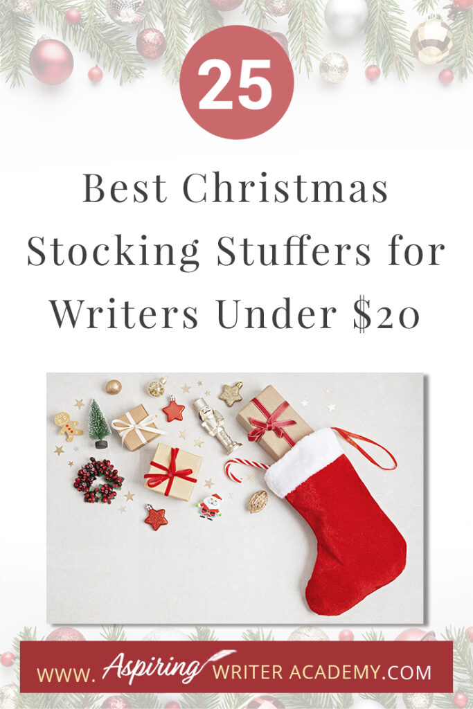 Are you struggling to find fun Christmas stocking stuffers for the writer in your life? If you need ideas and inspiration for gifts while sticking to a budget, you are in luck! We have gathered a list of the 25 Best Christmas Stocking Stuffers for Writers Under $20. We hope that this list can help you get ahead of the holiday season and help you find unique and creative stocking stuffers that a writer, editor, or critique partner will absolutely love.