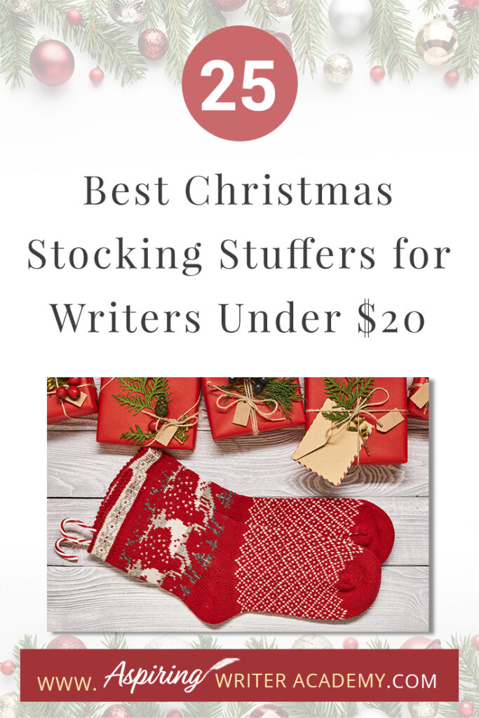 Are you struggling to find fun Christmas stocking stuffers for the writer in your life? If you need ideas and inspiration for gifts while sticking to a budget, you are in luck! We have gathered a list of the 25 Best Christmas Stocking Stuffers for Writers Under $20. We hope that this list can help you get ahead of the holiday season and help you find unique and creative stocking stuffers that a writer, editor, or critique partner will absolutely love.