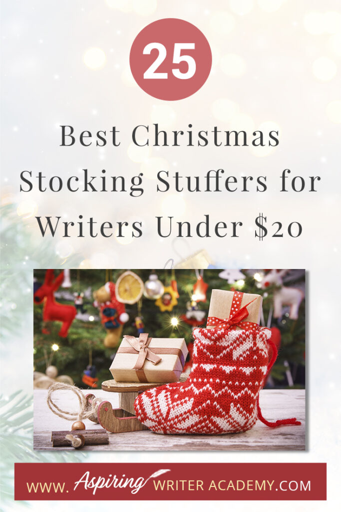 Are you struggling to find fun Christmas stocking stuffers for the writer in your life? If you need ideas and inspiration for gifts while sticking to a budget, you are in luck! We have gathered a list of the 25 Best Christmas Stocking Stuffers for Writers Under $20. We hope that this list can help you get ahead of the holiday season and help you find unique and creative stocking stuffers that a writer, editor, or critique partner will absolutely love.