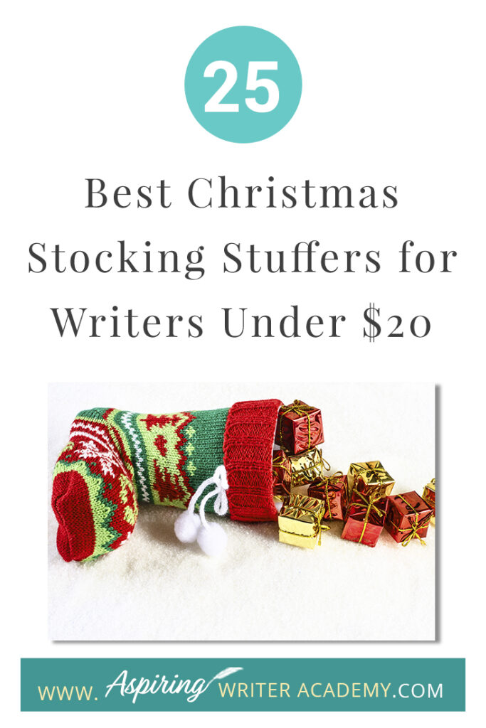 Are you struggling to find fun Christmas stocking stuffers for the writer in your life? If you need ideas and inspiration for gifts while sticking to a budget, you are in luck! We have gathered a list of the 25 Best Christmas Stocking Stuffers for Writers Under $20. We hope that this list can help you get ahead of the holiday season and help you find unique and creative stocking stuffers that a writer, editor, or critique partner will absolutely love.