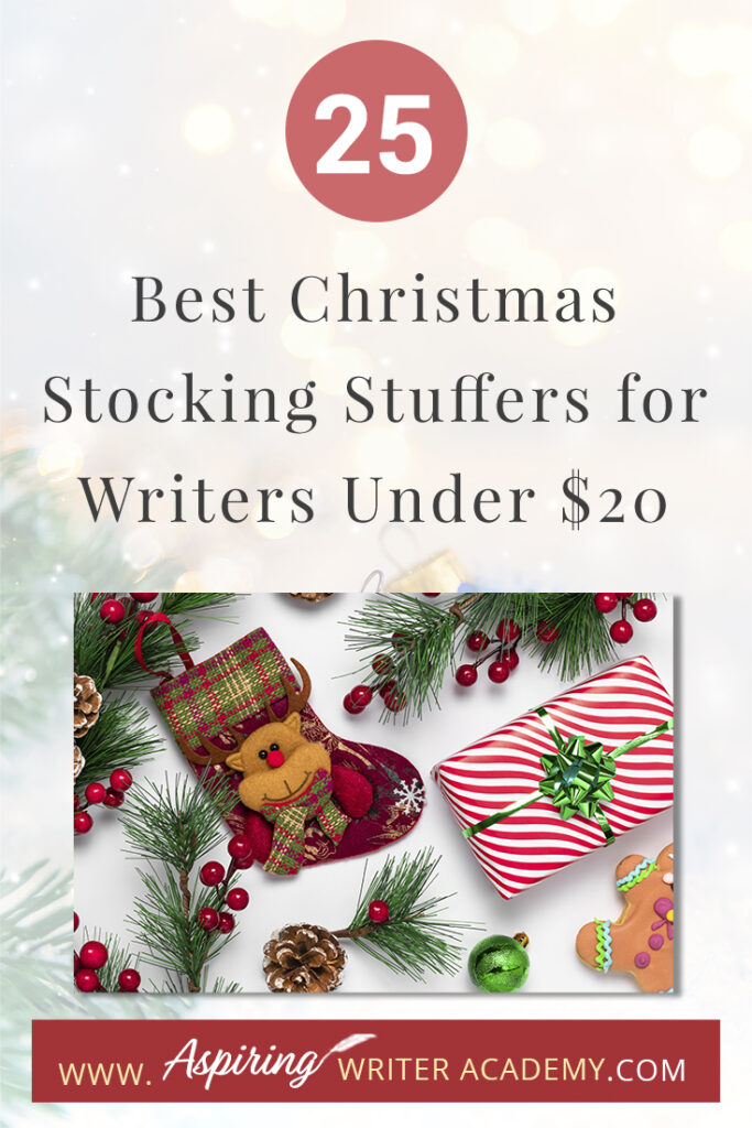 Are you struggling to find fun Christmas stocking stuffers for the writer in your life? If you need ideas and inspiration for gifts while sticking to a budget, you are in luck! We have gathered a list of the 25 Best Christmas Stocking Stuffers for Writers Under $20. We hope that this list can help you get ahead of the holiday season and help you find unique and creative stocking stuffers that a writer, editor, or critique partner will absolutely love.