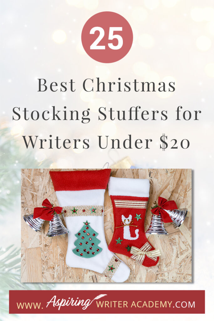 Are you struggling to find fun Christmas stocking stuffers for the writer in your life? If you need ideas and inspiration for gifts while sticking to a budget, you are in luck! We have gathered a list of the 25 Best Christmas Stocking Stuffers for Writers Under $20. We hope that this list can help you get ahead of the holiday season and help you find unique and creative stocking stuffers that a writer, editor, or critique partner will absolutely love.