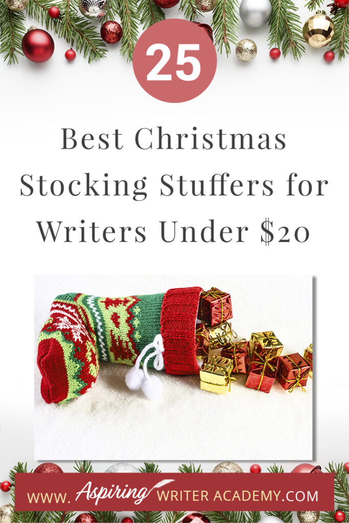 Are you struggling to find fun Christmas stocking stuffers for the writer in your life? If you need ideas and inspiration for gifts while sticking to a budget, you are in luck! We have gathered a list of the 25 Best Christmas Stocking Stuffers for Writers Under $20. We hope that this list can help you get ahead of the holiday season and help you find unique and creative stocking stuffers that a writer, editor, or critique partner will absolutely love.