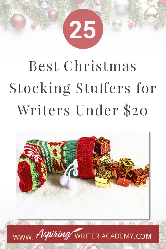 Are you struggling to find fun Christmas stocking stuffers for the writer in your life? If you need ideas and inspiration for gifts while sticking to a budget, you are in luck! We have gathered a list of the 25 Best Christmas Stocking Stuffers for Writers Under $20. We hope that this list can help you get ahead of the holiday season and help you find unique and creative stocking stuffers that a writer, editor, or critique partner will absolutely love.