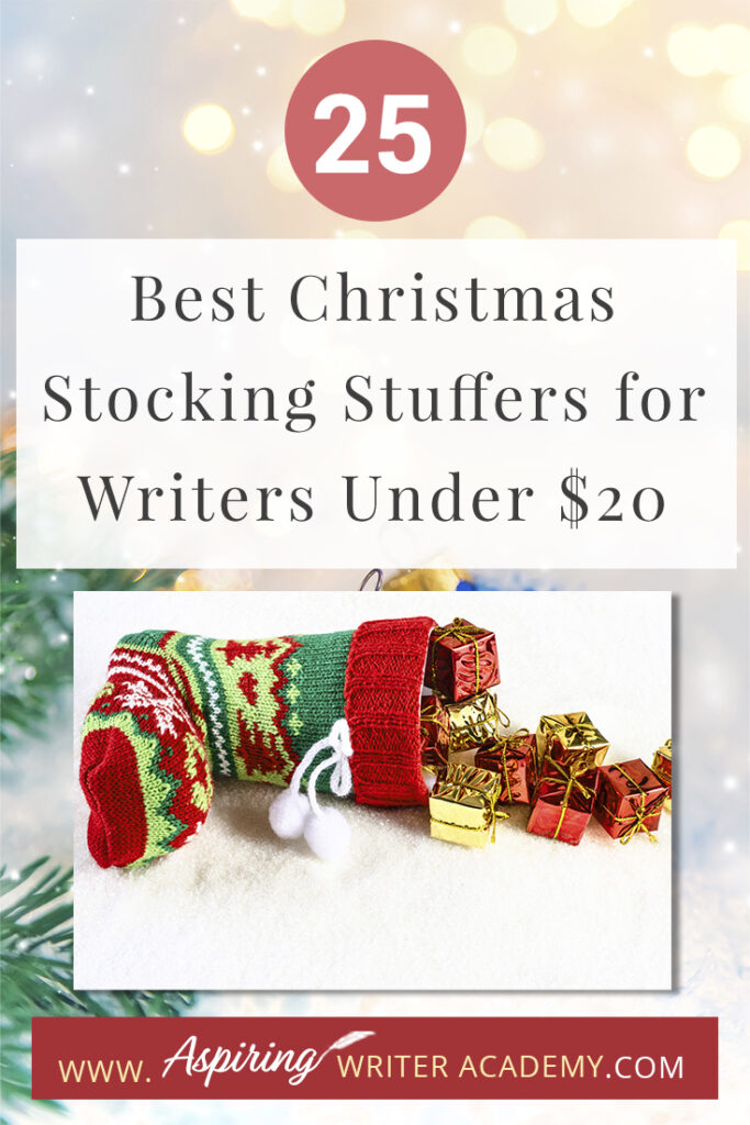 Are you struggling to find fun Christmas stocking stuffers for the writer in your life? If you need ideas and inspiration for gifts while sticking to a budget, you are in luck! We have gathered a list of the 25 Best Christmas Stocking Stuffers for Writers Under $20. We hope that this list can help you get ahead of the holiday season and help you find unique and creative stocking stuffers that a writer, editor, or critique partner will absolutely love.