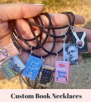 Custom Book Necklaces | Miniature Book Charm Pendant Cord Necklaces | Gifts for Book Lovers, Readers, Authors, Teachers, Writers