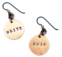 Write and Edit Earrings (Jewelry Gift for Writer, Editor)