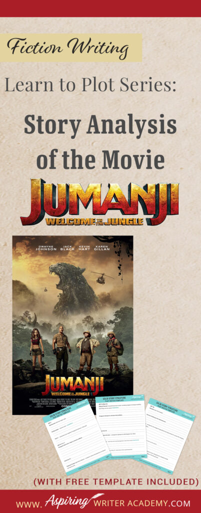 The best way to learn story structure is to analyze good stories. Can you readily identify each plot point in every movie you see or book you read? Or do terms like ‘inciting incident,’ ‘midpoint reversal,’ and ‘black moment’ leave you confused? In our Learn to Plot Fiction Writing Series: Story Analysis of the movie “Jumanji: Welcome to the Jungle” we show you how to recognize each element and provide a Free Plot Template so you can draft satisfying, high-quality stories of your own.