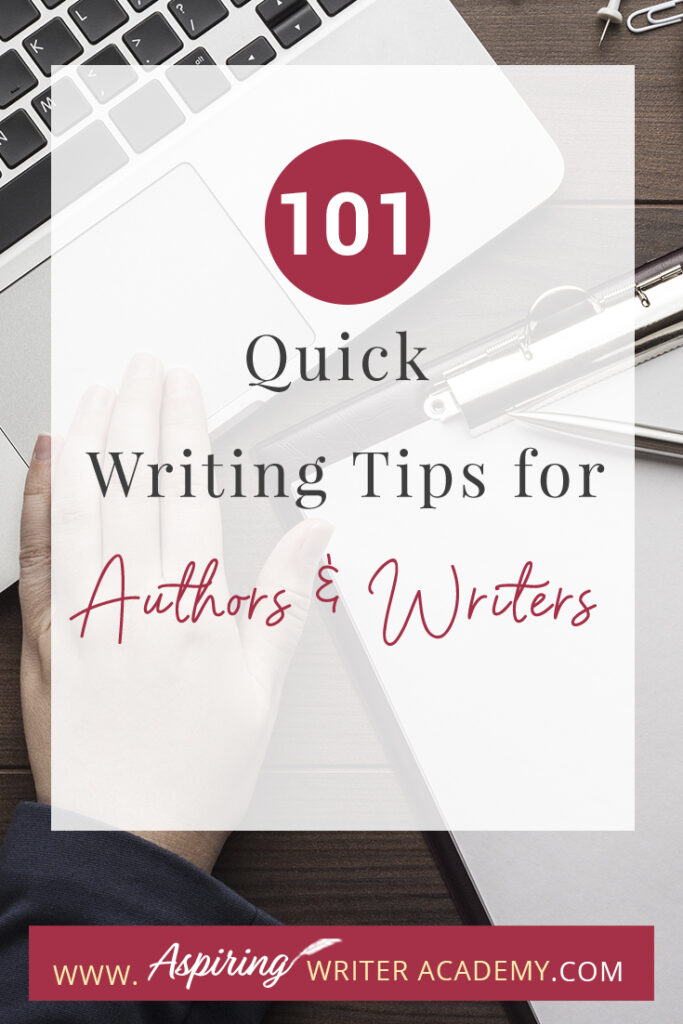 Writing can be a challenging and rewarding pursuit, but it's not always easy to know where to start or how to improve your craft. Whether you're a seasoned author or just starting out, we hope that you can take away something to help you out with your writing journey from our post 101 Quick Writing Tips for Authors and Writers. We hope that some of these tips help you hone your skills, overcome writer's block, and create compelling stories that captivate your readers.