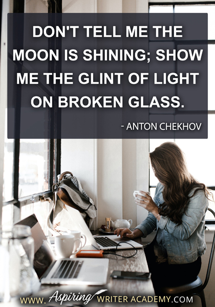 "Don't tell me the moon is shining; show me the glint of light on broken glass." - Anton Chekhov