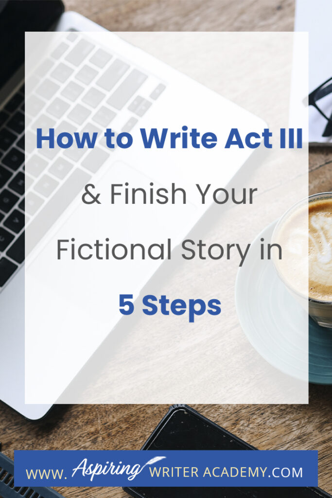 What is included in Act III of a Fictional Novel? In Act III, new information is revealed, prompting the protagonist to make a decision to regather the team or needed resources in preparation for the climax where there will be a face-to-face confrontation with the antagonist or villain, leading to the story resolution. In our post, How to write Act III and Finish Your Fictional Story in 5 Steps, we simplify the entire process and help you bring your story to a satisfying conclusion.