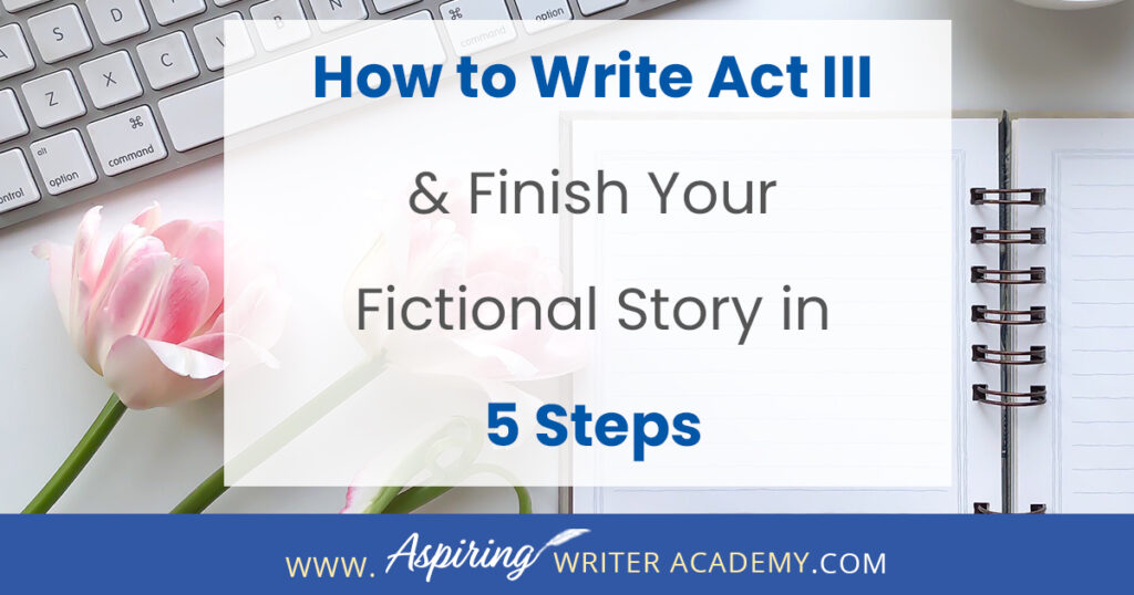 What is included in Act III of a Fictional Novel? In Act III, new information is revealed, prompting the protagonist to make a decision to regather the team or needed resources in preparation for the climax where there will be a face-to-face confrontation with the antagonist or villain, leading to the story resolution. In our post, How to write Act III and Finish Your Fictional Story in 5 Steps, we simplify the entire process and help you bring your story to a satisfying conclusion.