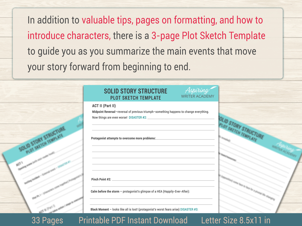 Struggling to condense your intricate plots and rich characters into a 2–5-page document for potential publishers? Our 33-page Synopsis Made Simple For Fiction Writers Bundle, offers valuable tips, templates, and 5 synopsis examples to help you create an engaging summary of your fictional story.