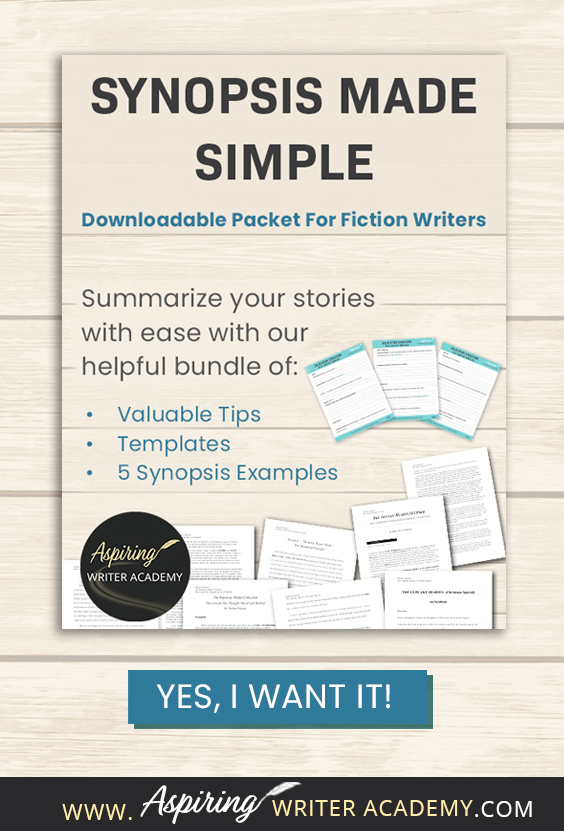 Struggling to condense your intricate plots and rich characters into a 2–5-page document for potential publishers? Our 33-page Synopsis Made Simple For Fiction Writers Bundle, offers valuable tips, templates, and 5 synopsis examples to help you create an engaging summary of your fictional story.
