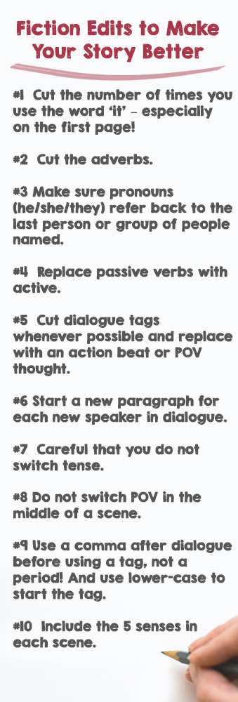 Discover the keys to refining your fiction writing in our latest blog post! 'Top 10 Fiction Edits to Make Your Story Better' breaks down essential techniques for enhancing your narrative. Whether you're a beginner or a seasoned writer, this resource offers practical advice to help you strengthen your storytelling. Click to explore now! #WritingAdvice #FictionCrafting #StorytellingTips