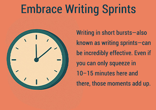 Writing in short bursts—also known as writing sprints—can be incredibly effective. Even if you can only squeeze in 10–15 minutes here and there, those moments add up. By the end of the week, you may be surprised by how many words or scenes you’ve completed—just by using small windows of time consistently.