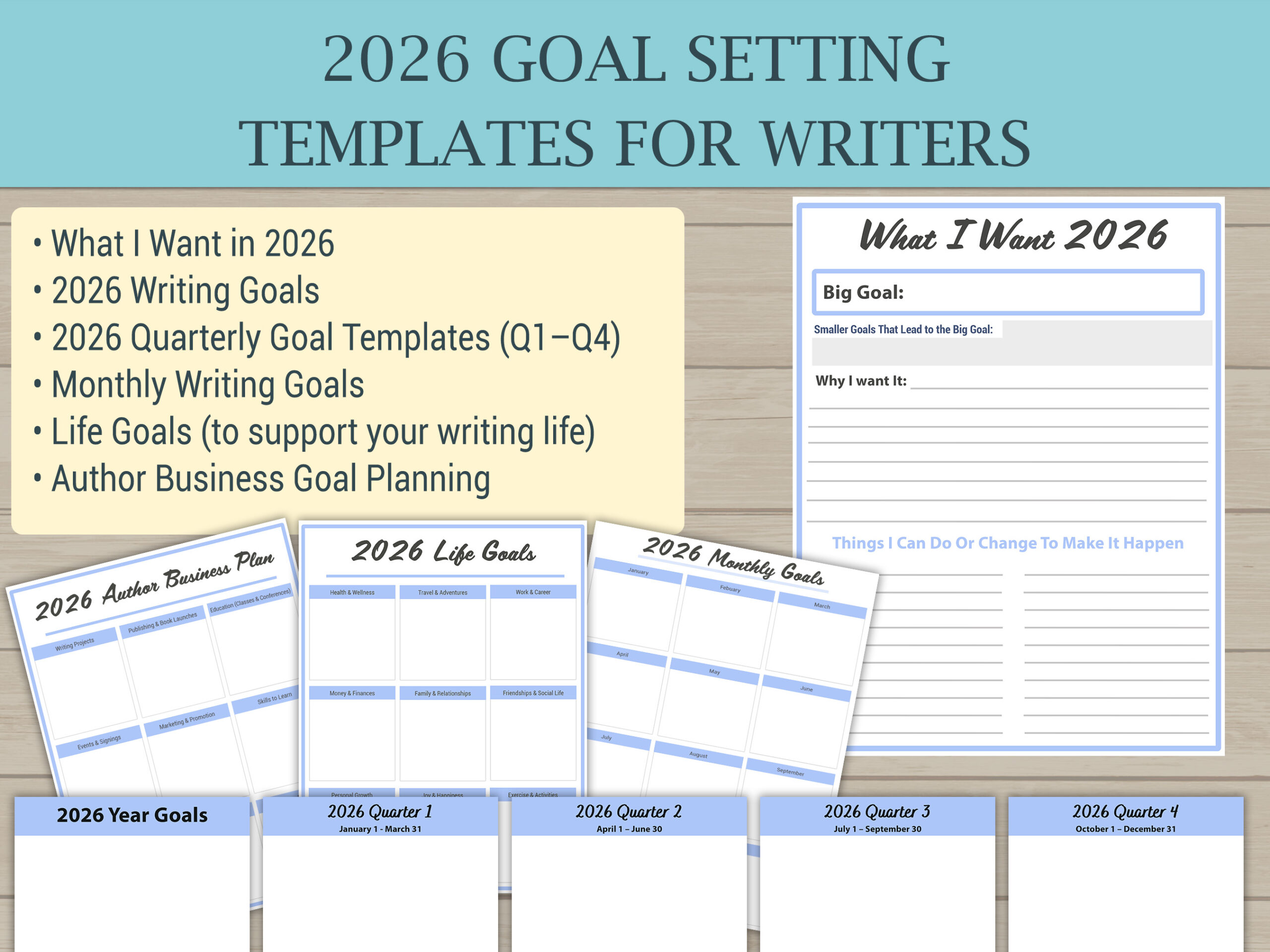 2026 Goal Setting Templates for Writers